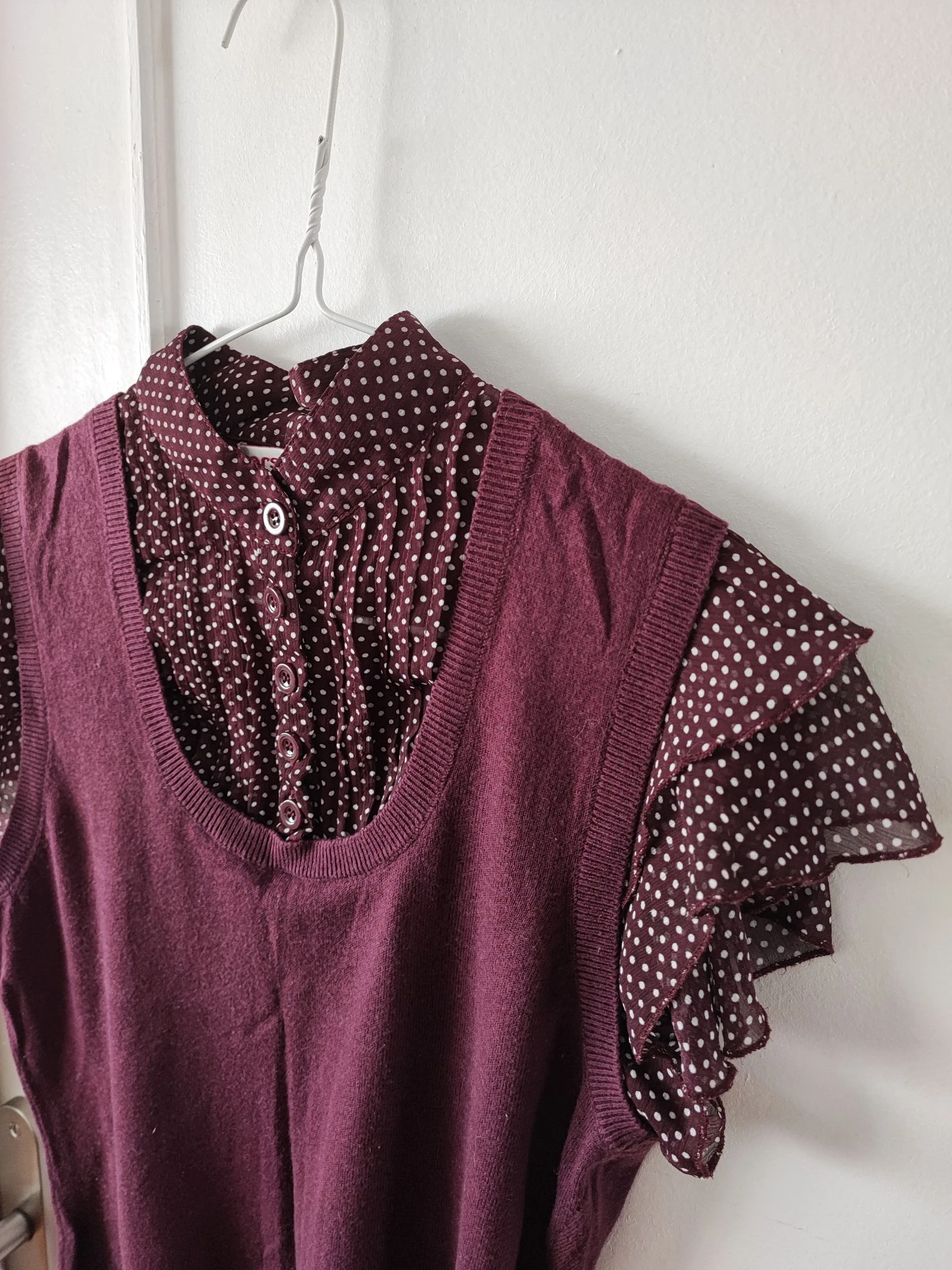 Blusa com manga de babado e gola rolê – photo 2